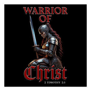 Pôster Guerreira de Cristo 2 Timóteo 2:3 Cristã