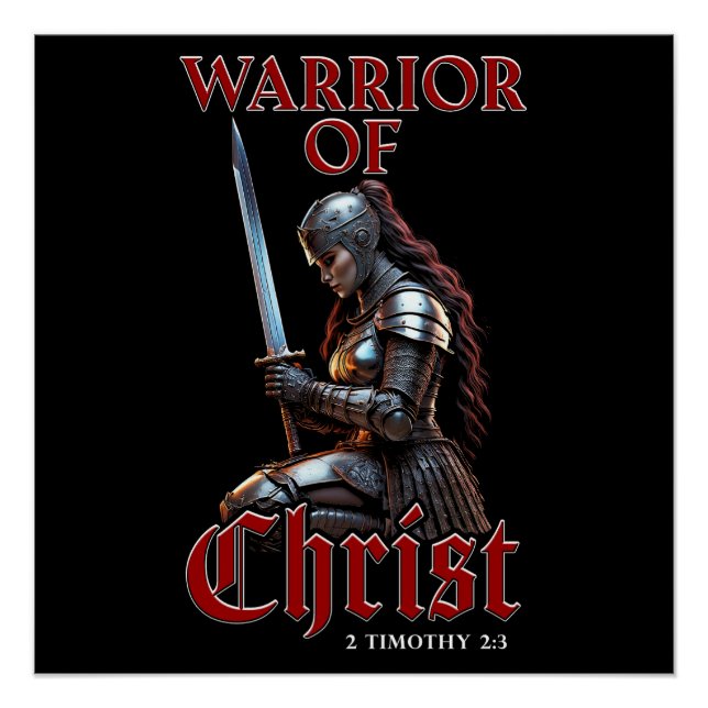 Pôster Guerreira de Cristo 2 Timóteo 2:3 Cristã  (Frente)