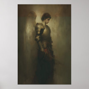 Poster Guerreiro Arcanjo Miguel Em Armadura, Parede Crist