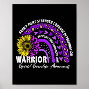 Poster Guerreiro Arco-Íris Roxo Fita Opióide Sobredosagem