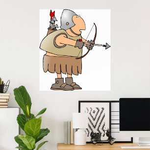 Poster Guerreiro Arqueiro Medieval Engraçado Cavaleiro co