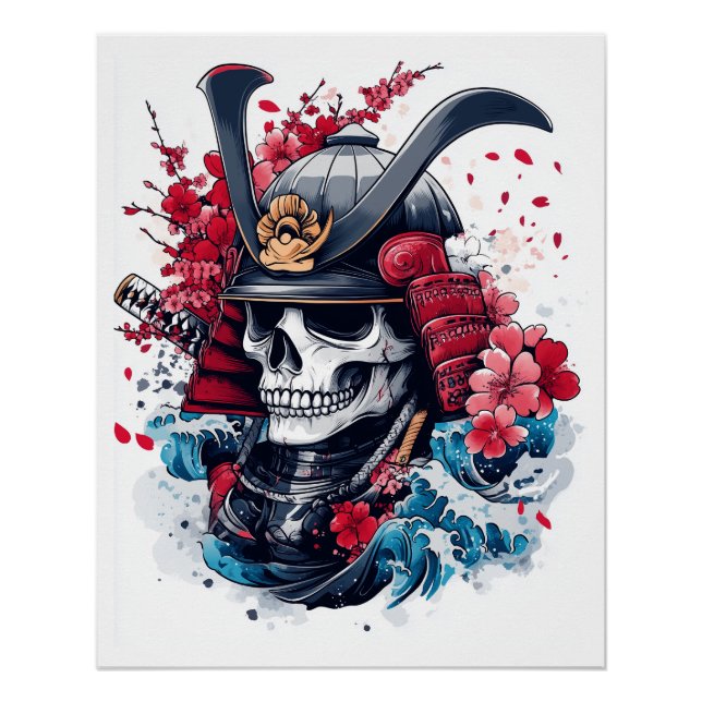 Pôster Guerreiro Caveira Samurai (Frente)
