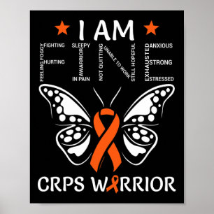 Poster Guerreiro CRPS I Am Fine Orange Ribbon Butterfly R
