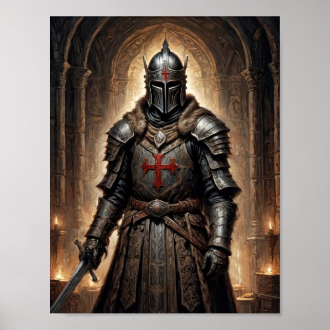 Poster Guerreiro da Cruzada da Fantasia em cripta secreta (Frente)
