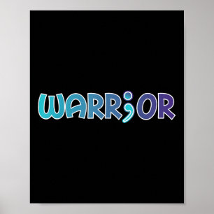Poster Guerreiro da Depressão Anti Suicídio Conscientizaç