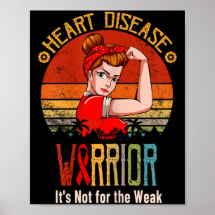 Poster Guerreiro da Doença Cardíaca Eu Uso Vermelho Para