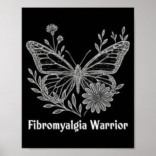 Poster Guerreiro da Fibromialgia Conscientização Borbolet