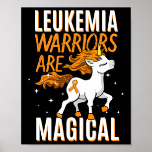 Poster Guerreiro da Leucemia Monge Laranja-Unicórnio