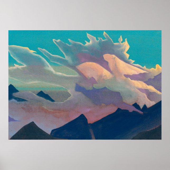 Poster Guerreiro da Luz, 1933, por Nicholas Roerich (Frente)