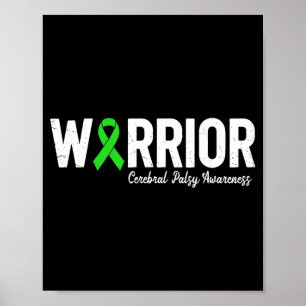 Poster Guerreiro da paralisia cerebral cp laço verde de c