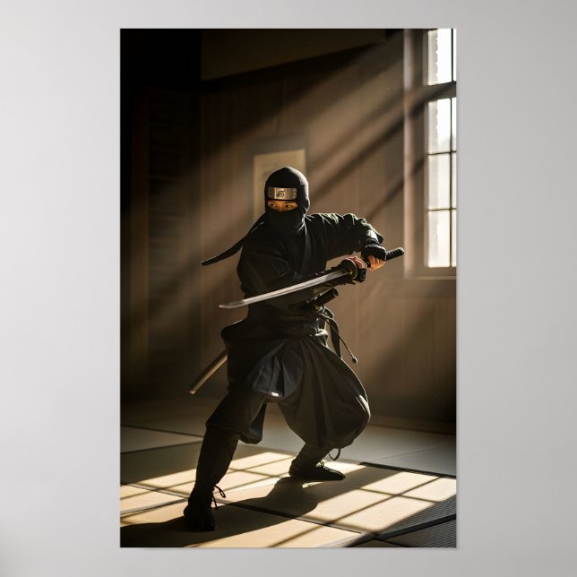 Poster Guerreiro da Sombra Ninja Japonês (Frente)
