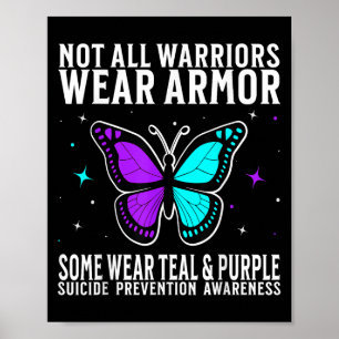 Poster Guerreiro de Conscientização sobre Suicídio Preven