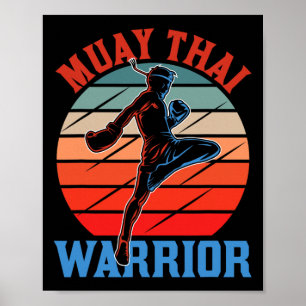 Poster Guerreiro de Muay Thai Artes Marciais Hobby Boxe L