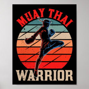 Poster Guerreiro de Muay Thai Artes Marciais Hobby Lutado