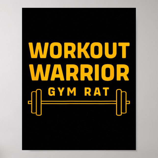 Poster Guerreiro de Workshop Bodybuilding Funny Gym Rat (Frente)