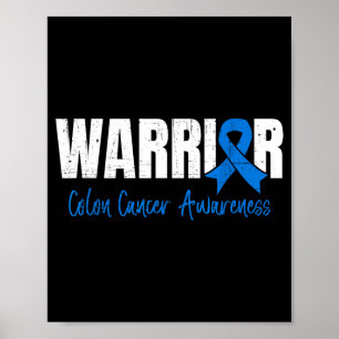 Poster Guerreiro do câncer colorretal conscientização sob