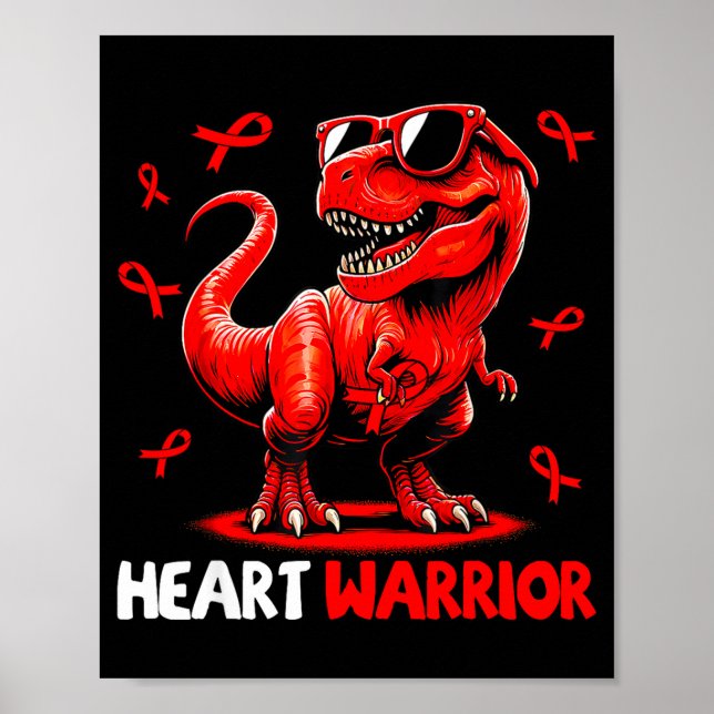 Poster Guerreiro do Coração Trex Dinossauro Conscientizaç (Frente)