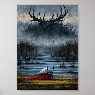 Poster Guerreiro do Pântano de Fantasia Sombria Enfrentan