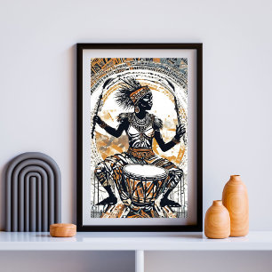 Poster Guerreiro do Ritmo - Rainha do Tambor Tribal em Mo