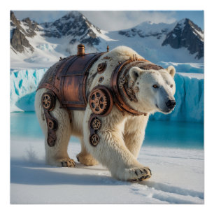 Pôster Guerreiro do Urso Polar Steampunk