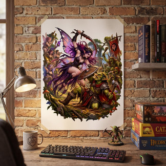 Poster Guerreiro Fada vs Goblin – Batalha entre o Bem e o