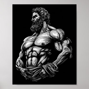 Poster Guerreiro Grego Musculação Academia Músculos Fitne
