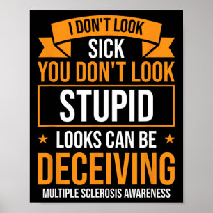 Poster Guerreiro Laranja Fita Múltipla Esclerose Sensibil