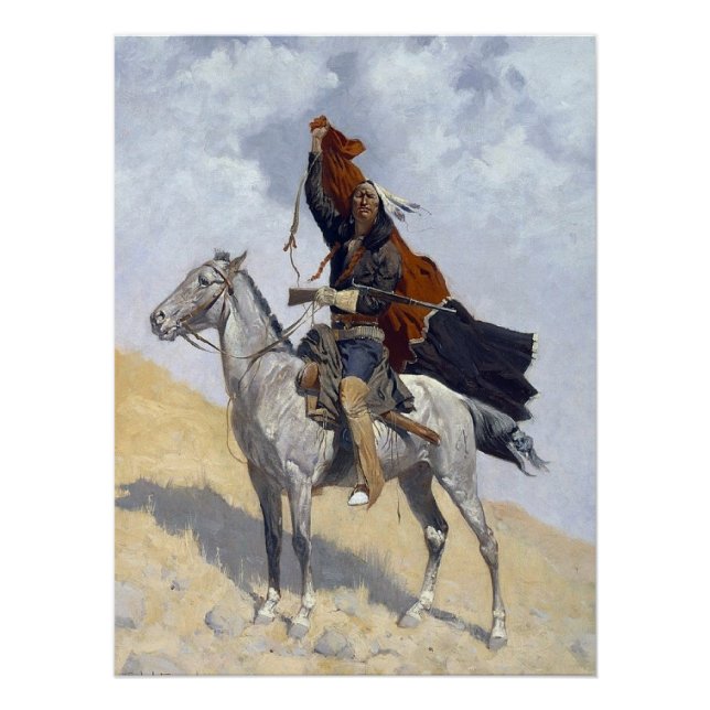 Pôster Guerreiro Nativo Americano Apache (Frente)