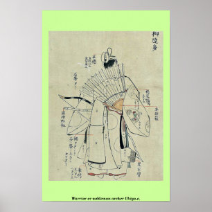 Poster Guerreiro ou arqueiro nobre Ukiyo-e.