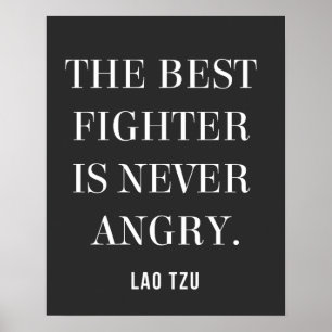 Poster Guerreiro sem Ira Lao Tzu