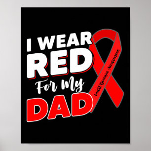 Poster Guerreiro Sobrevivente do Coração Eu Uso Vermelho