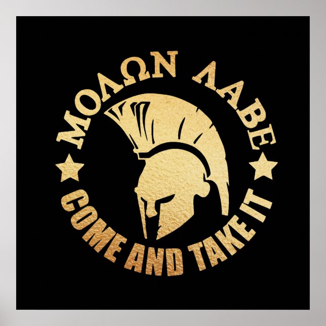 Poster Guerreiro Spartan Dourado (Frente)