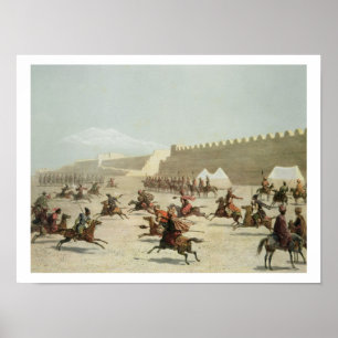 Poster Guerreiros curdos e tártaros em Sadar Abbat, Armên