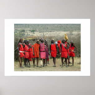 PÔSTER GUERREIROS DO MASAI EM KENYA ÁFRICA