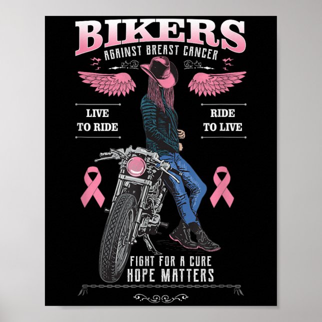 Poster Guerreiros E Sobreviventes Do Cancer De Moto (Frente)