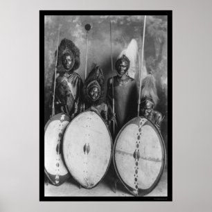 Poster Guerreiros Kenya do Masai, África 1920