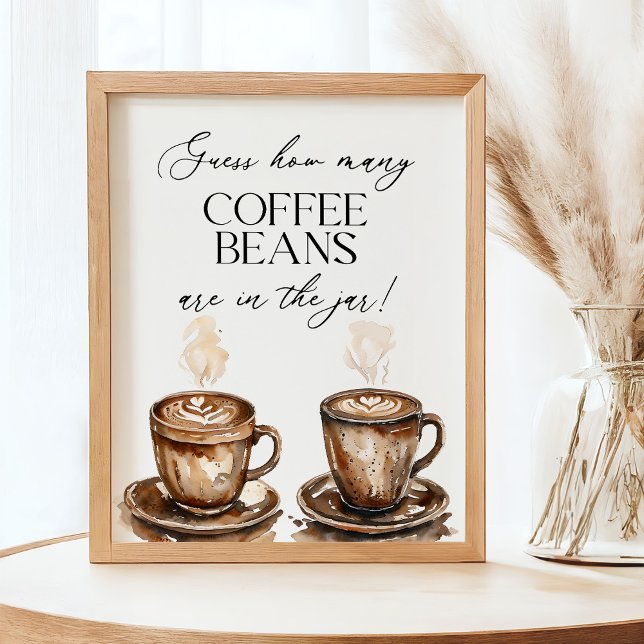Poster Guess How Many Coffee Beans Shower Game (Criador carregado)