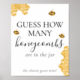 Poster Guess How Many Honeycomb Bee Bridal Shower Game