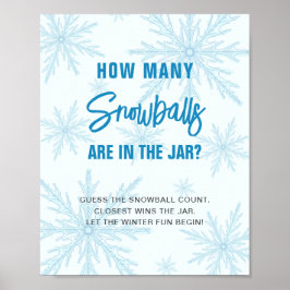 Poster Guess How Many Snowballs Winter Baby Shower