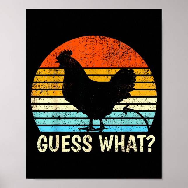 Poster Guess What_ Chicken Butt! Farm Joke Funny Chickens (Frente)