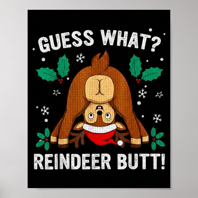 Poster Guess What Reindeer Bu-tt Funny Christmas Family C (Frente)