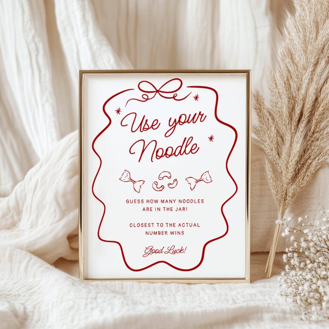 Poster Guessing Game, That's Amore Red Doodle, Small Sign (Criador carregado)