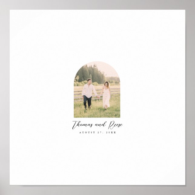 Poster Guestbook de Arch Photo para Desejos Manuscritos (Frente)