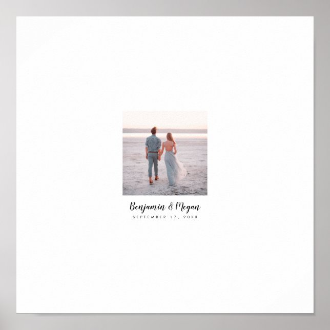 Poster Guestbook de Casamento para Desejos Manuscritos (Frente)