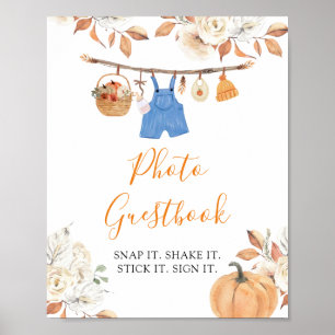Poster Guestbook de Chá de fraldas Pumpkin de Roupas Rapa