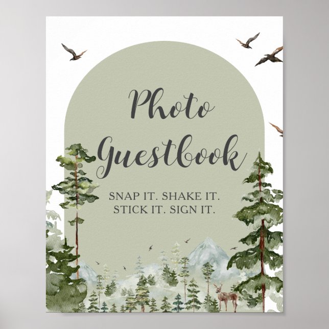 Poster Guestbook de Foto da Floresta de Pinheiro (Frente)