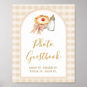 Poster Guestbook de queda de Pastel Cutie Pie Gingham