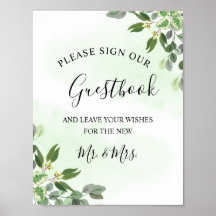 Guestbook Eucalyptus Greenery Succulent