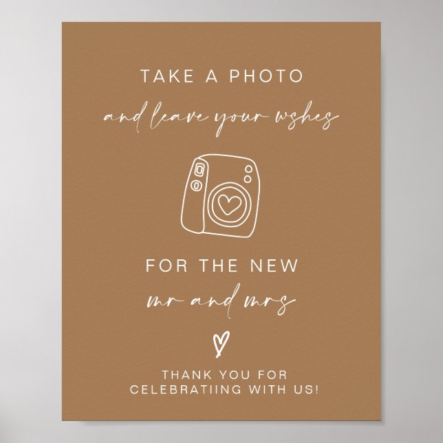 Poster Guestbook Fotográfico | Sinal de Casamento Minimal (Frente)