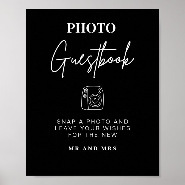 Poster Guestbook Fotográfico | Sinal de Casamento Minimal (Frente)